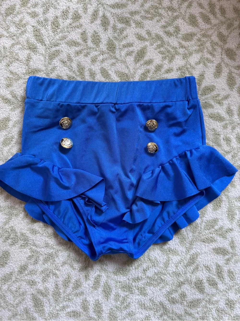 Weissman Catch A Wave Character Dance Costume Retro Bathing Suit Blue Size LC